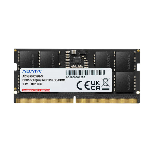 ADATA Premier 16GB 5600MHz SO-DIMM DDR5 Laptop Memory, Single RAM Module, Supports Intel & AMD Latest CPU, Intel XMP & AMD Expo, Built in PMIC, On Die ECC, Low Voltage, More Bandwidth - AD5S480016G-S