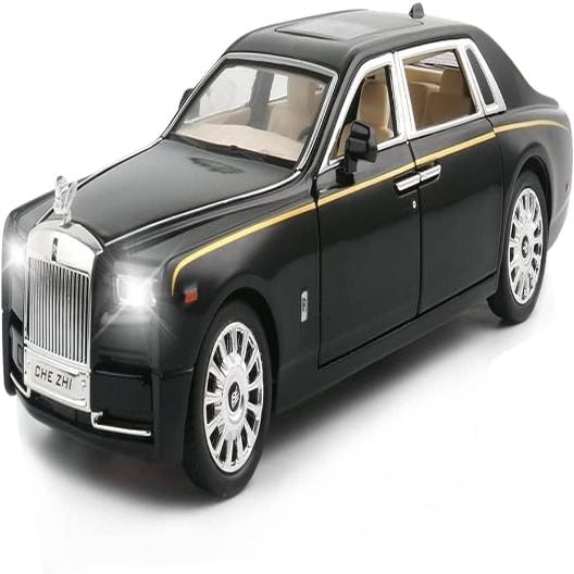 Sky Tech® Rolls Royce Phantom Model Car 1:32 Scale Exclusive Alloy Metal Car Pull Back Die-cast Car Toy car with Openable Doors & Light Music Boys Toys for Kids (Phantom 1:32)【Colors as Per Stock】