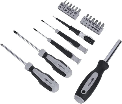 amazon basics 32 Piece Household Tool Set, steel alloy