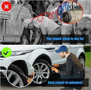 Bitrexup Tire Repair Rubber Nail, Vacuum Tire Repair Kits Spiral Rubber Nails, Tire Screw Plug Fast Tool Self Service Tire Repair Nail for car, Motorcycle, Truck, Tractor Tire Puncture Repair (20)