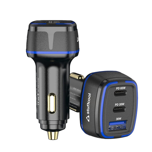 Stuffcool Ultimus 115 3 Port Car Charger 115W Output, Charges MacBooks Type C Laptops, Samsungs, iPhones at The Same time