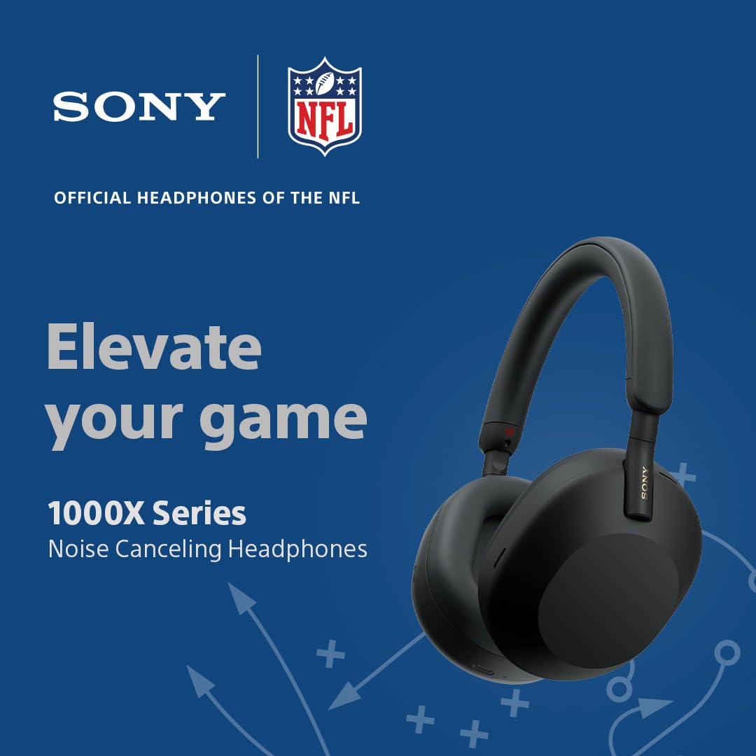 Sony WH-1000XM5 Best Active Noise Cancelling Wireless Bluetooth Over Ear Headphones with Mic for Clear Calling, up to 40 Hours Battery -Black