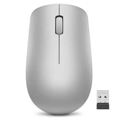 Lenovo 530 Wireless Mouse (Platinum Grey): Ambidextrous, Ergonomic Mouse, Up to 8 Million clicks for Left and Right Buttons, Optical Sensor 1200 DPI, 2.4 GHz Wireless Technology via Nano USB Receiver