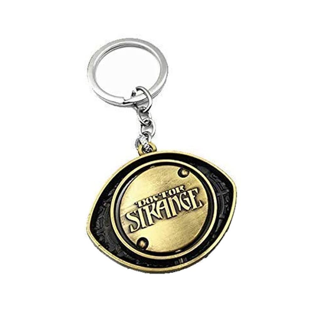 Back side look of doctor strange eye of Agamotto Rotating Metal key chain