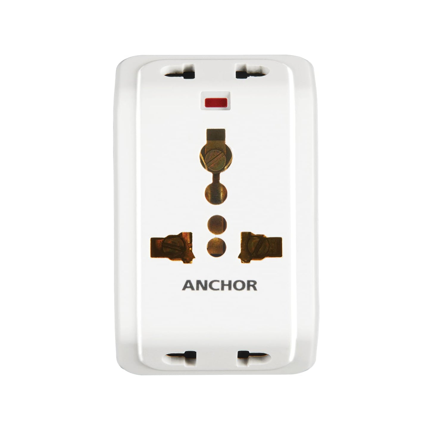 ANCHOR 6A 3 Pin Multi Plug Socket Travel Adapter with Universal Socket, 3 Pin Multi Plug Extension Socket (White - PK2)