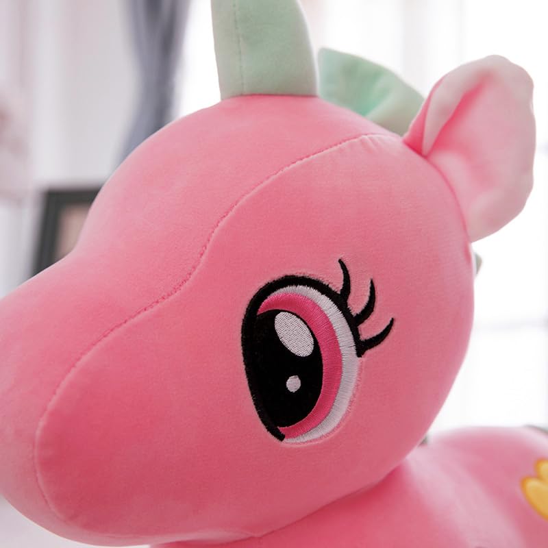 Babique Unicorn Teddy Bear Plush Soft Toy Cute Kids Birthday Animal Baby Boys/Girls (25 cm, Pink)