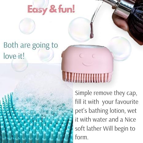 WAZDORF Body Scrubber with Soap Dispenser Brush, Silicone Exfoliating Brushes, Soft Body Exfoliator, Bath Loofah for Babies, Kids, Women, Men and Pets [pack of 2 ] (Multi)