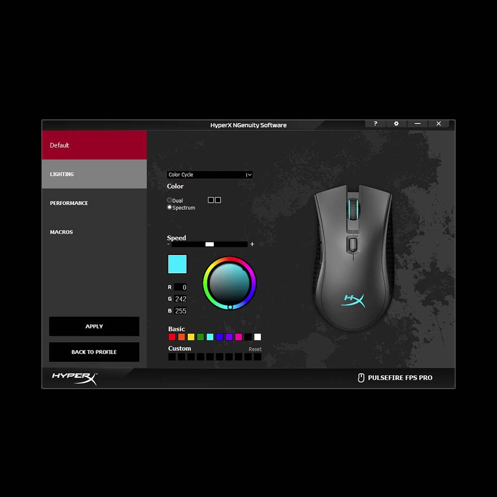 HyperX Pulsefire FPS Pro USB Gaming Mouse, Software Controlled RGB Light Effects & Macro Customization, Pixart 3389 Sensor Up to 16,000 DPI, 6 Programmable Buttons - Black (HX-MC003B)