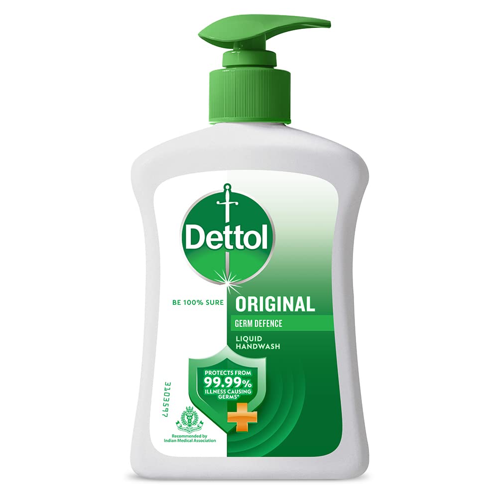 Dettol Liquid Handwash Dispenser Bottle Pump - Original Hand Wash- 200ml | Germ Defence Formula | 10x Better Germ Protection