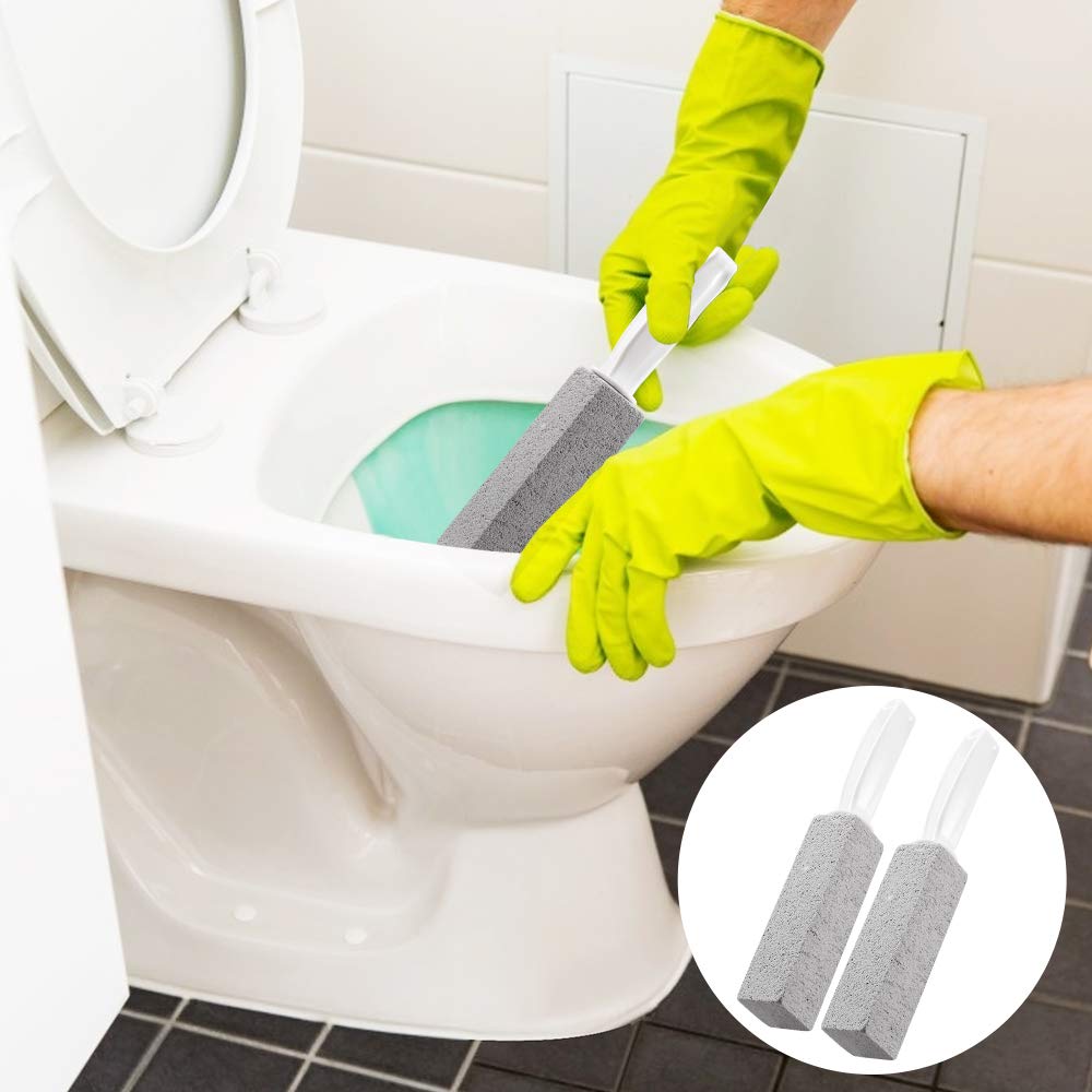 N A 2PCS MSUN Premium Toilet Bowl Cleaning Stone with Handle, Pumice Stone Toilet Bowl Cleaner, Easy to Remove Unsightly Toilet Rings, Tile, Toilets, Sinks, Bathroom, Bathtubs, Hardwater, Lime, Rust