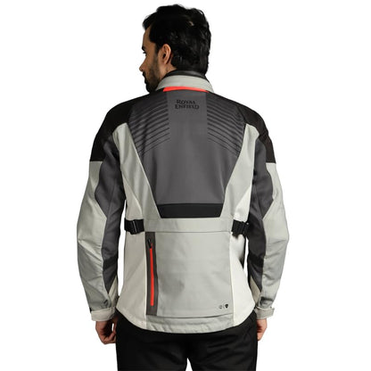 Royal Enfield Mens Sahara Air Riding Jacket Grey (5XL) With Ce Level 2 Seeflex Armor At The Shoulders And Elbows, Complete With Pockets For Back Protectors For Advance Protection