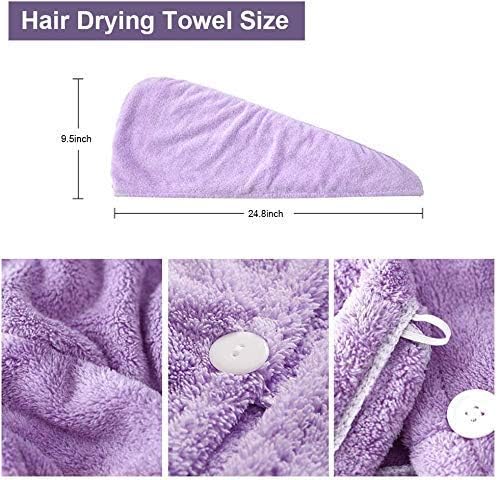 Sellsfly Set of 2 Hair Towel absorebent Hair-Drying Bathrobe Microfiber 500 gsm Bath Towel Hair Dry Cap Salon Towel (Multicolor) (pack of 2)