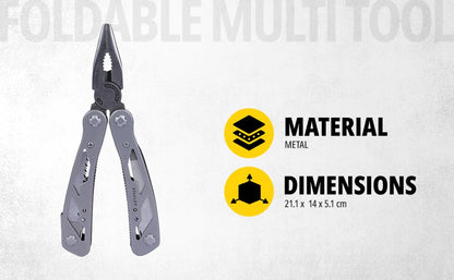 STANLEY 1-84-519 12-in-1 Foldable Multi Tool with Anti-Rust Properties for Minor Repair Work Ideal for Home, Car, Bikes, Camping & Outdoor Activity, GREY