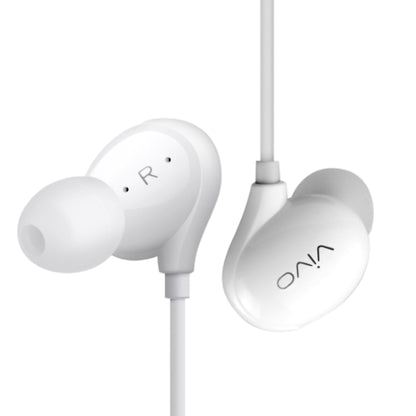 vivo Xe710 Wired Type C Earphones with Mic for Clear Calling, Powerful Audio,1.25M Cable (White, in The Ear) - in Ear