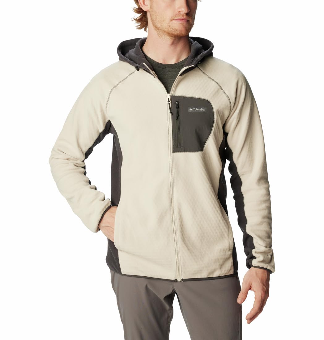 Columbia Mens M Outdoor Tracks Full Zip Hoodie, Dark Stone, Shark