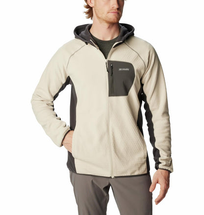 Columbia Mens M Outdoor Tracks Full Zip Hoodie, Dark Stone, Shark