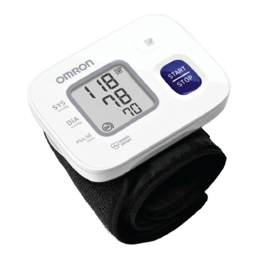 Omron HEM 6161 Fully Automatic Wrist Blood Pressure Monitor with Intellisense Technology, Cuff Wrapping Guide and Irregular Heartbeat Detection for Most Accurate Measurement (White)