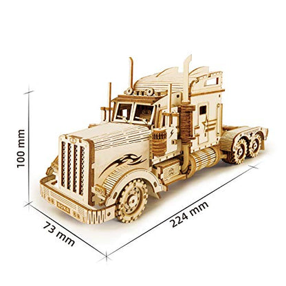 Heavy Truck Puzzle Model Kit,3D Wooden Puzzle, Scale Mechanical Vehicle Model Building Kits, Best Toys Gift for Adults & Teens