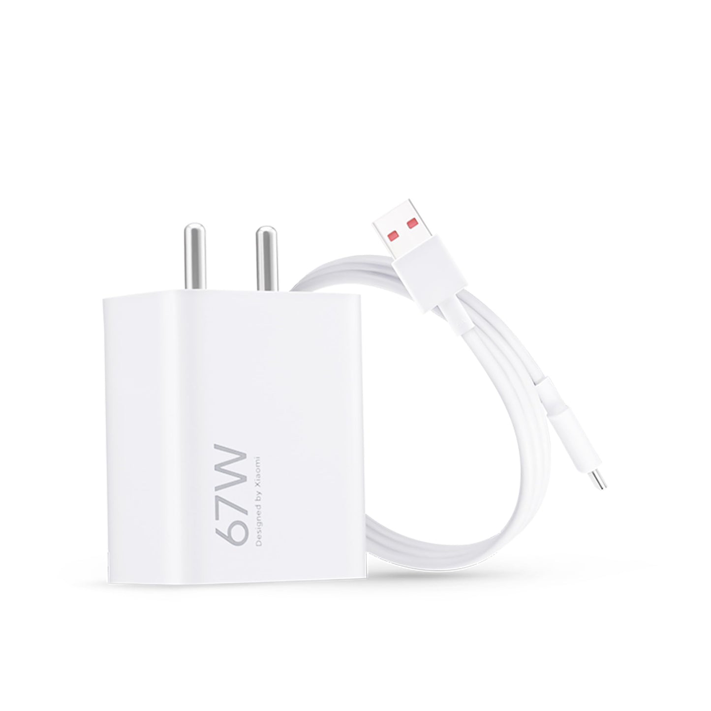 MI Xiaomi 67W Fast Charger USB-C Charging Adapter - Quick Charge 4.0 Power Delivery PD Charger with Cable for Redmi Note, Poco, Mi Phone Series (White)