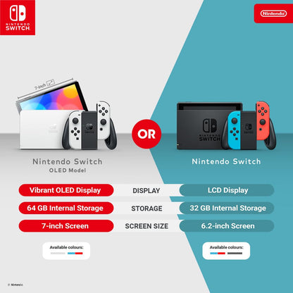 Nintendo Switch OLED model With Neon Red & Neon Blue Joy-Con