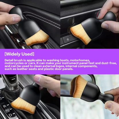 AOCISKA Car Interior Detailing Brush,Soft Bristle Cleaning Brush Car Detailing Brush Dusting Brush,Car Interior Cleaning Tool,Auto Detail Brush Car Dash Duster Brush (Black with Cap)