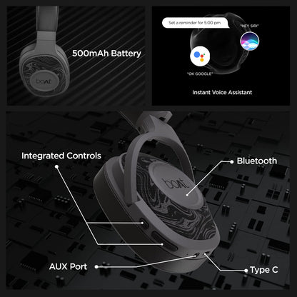 boAt Rockerz 550 Over Ear Bluetooth Headphones with Upto 20 Hours Playback, 50MM Drivers, Soft Padded Ear Cushions and Physical Noise Isolation(Black)