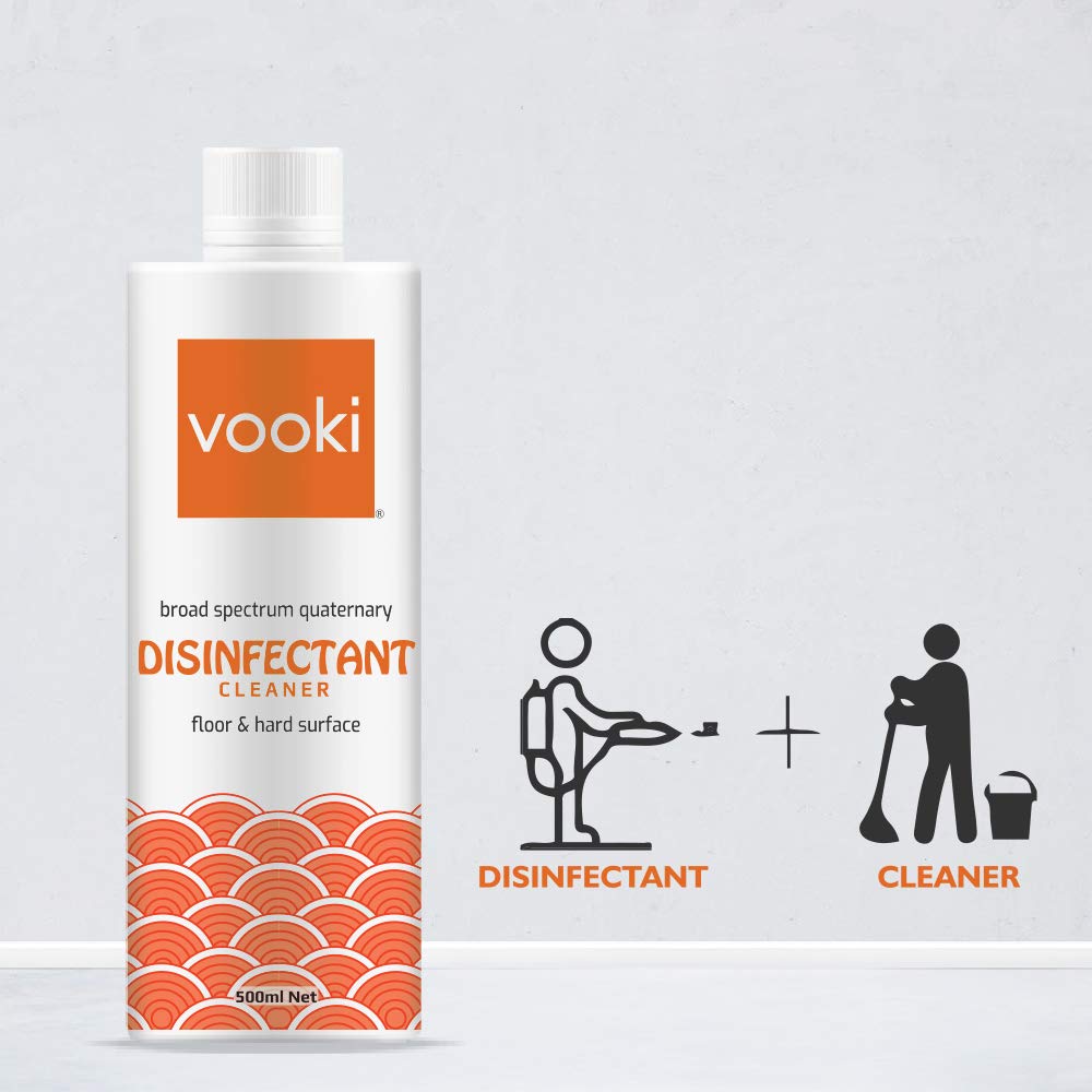 Vooki Ecofriendly Multipurpose Floor & Hard Surface Disinfectant Cleaner, Green Chemistry - 500 ml Each (Pack of 2)