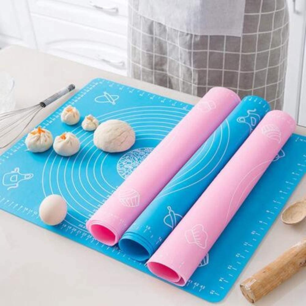 RUCON® Silicone Baking Mat Roti mat Silicone Chapati Atta Kneading Mat Non-Stick Fondant Rolling Mat Stretchable for Kitchen Roti Chapati Cake – Multicolor (Baking Mat 50 * 40 cm)