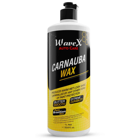 WaveX Carnauba Wax Car Polish Cream (1 L) | Car Wax That Provides Deep Wet Shine | Car Wax Polish For Car Paint, Headlights & Chrome Components