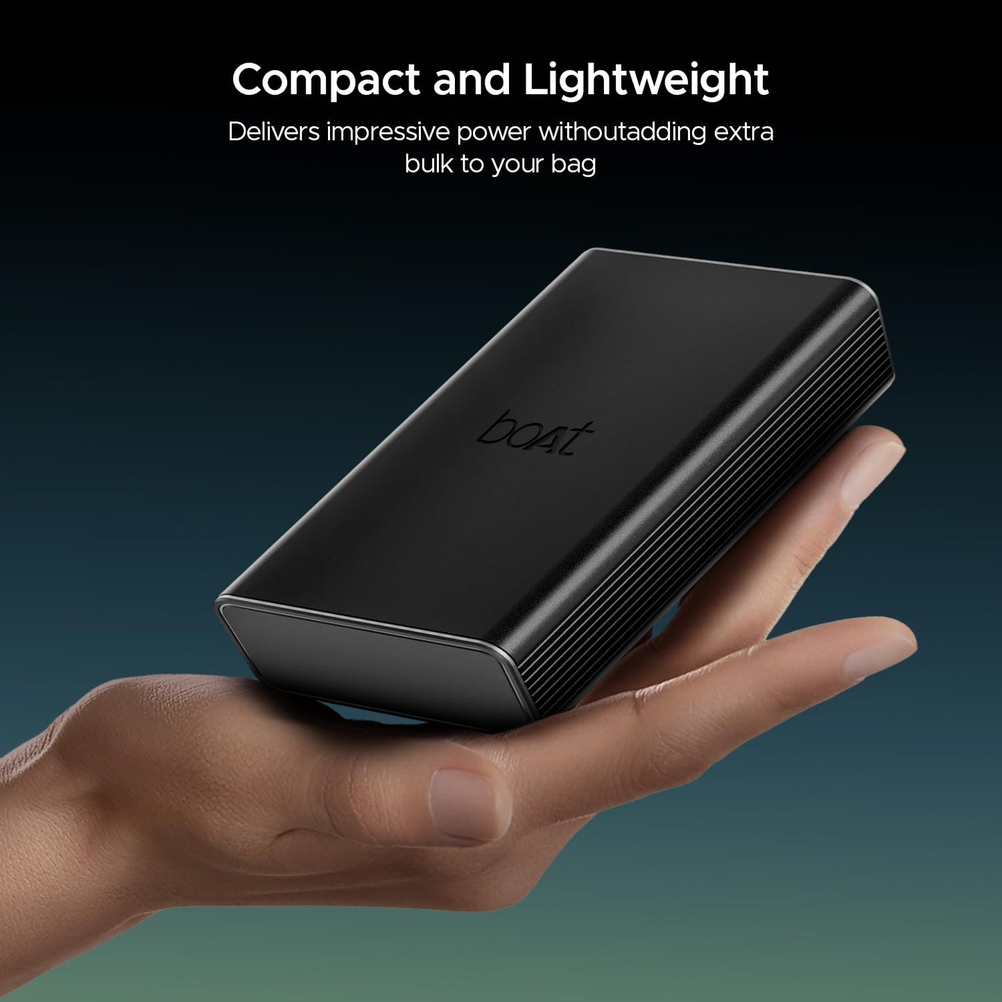 boAt Newly Launched Pocket Energyshroom PB400 Pro 20000mAh | Compact Power Bank w/Type-C Input (2-Way Port), 3X Output Ports,2-Way 22.5W Fast Charging, Pass-Through Charging(Carbon Black)