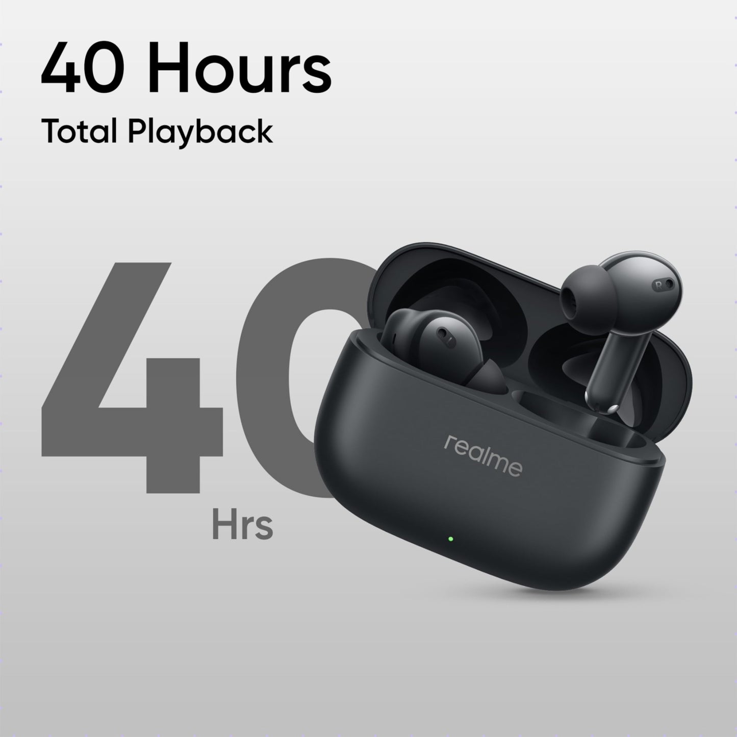 realme Buds T310 Truly Wireless in-Ear Earbuds with 46dB Hybrid ANC, 360° Spatial Audio, 12.4mm Dynamic Bass Driver, Upto 40Hrs Battery and Fast Charging (Vibrant Black)