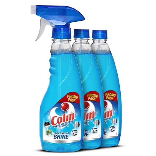 Colin 500 ml (Pack of 3) Glass and Surface Cleaner Liquid Spray |India's #1 Glass Cleaner | Glass Cleaner for Car, Kitchen and Home Surfaces | Multi Surface Cleaner