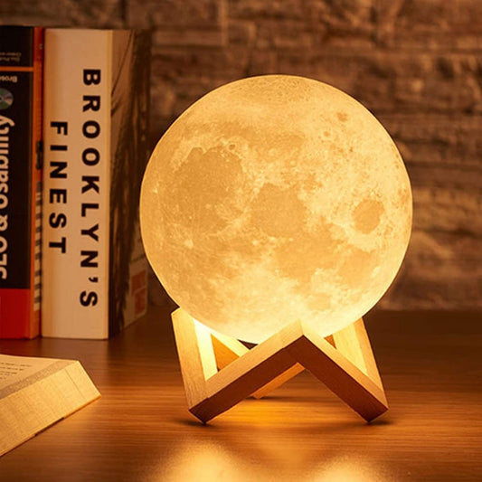 PRIMESKY® Moon Lamp 3D 7 Color Changing Moon Light Night Table lamp for Bedroom for Adults and Kids Home Room Beautiful Indoor Lighting Home Decoration-15CM