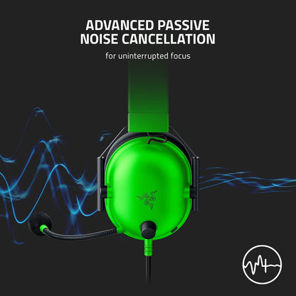 Razer Blackshark V2 X Gaming : 7.1 Surround Sound - 50Mm Drivers - Memory Foam Ear Cushions Wired On Ear Headphones With Mic Rz04-03240600-R3M1 - Green