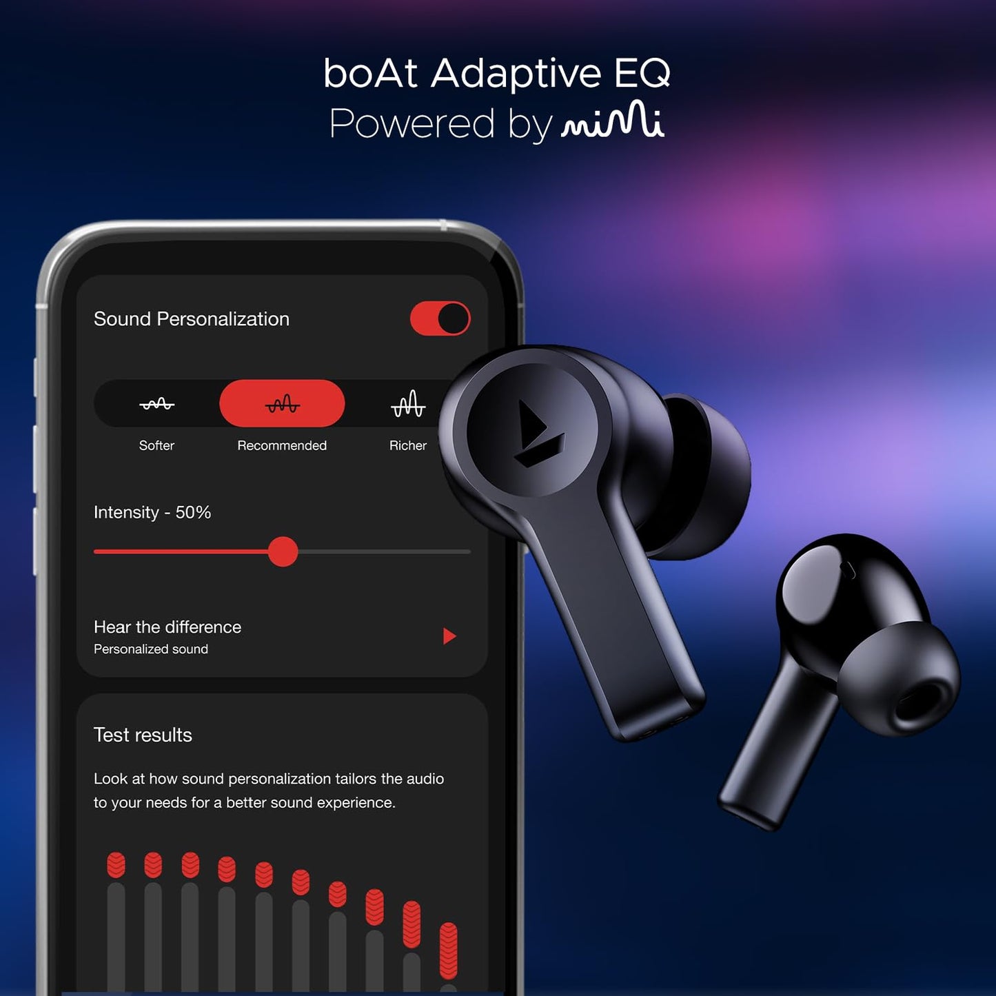 boAt Nirvana Lucid w/ 32 dB ANC, Multi-Point Connectivity, in-Ear Detection, 60HRS Playback, Hearables App, 4 Mics ENx, IPX5 Truly Wireless in Ear Earbuds, TWS Ear Buds(Gunmetal Black)