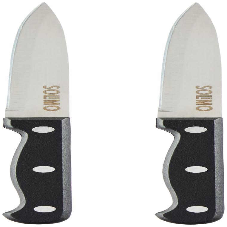 Amazon Brand - Solimo High-Carbon Stainless Steel Utility Knife Set | Triple Rivet Handle | Set of 2 (Silver)