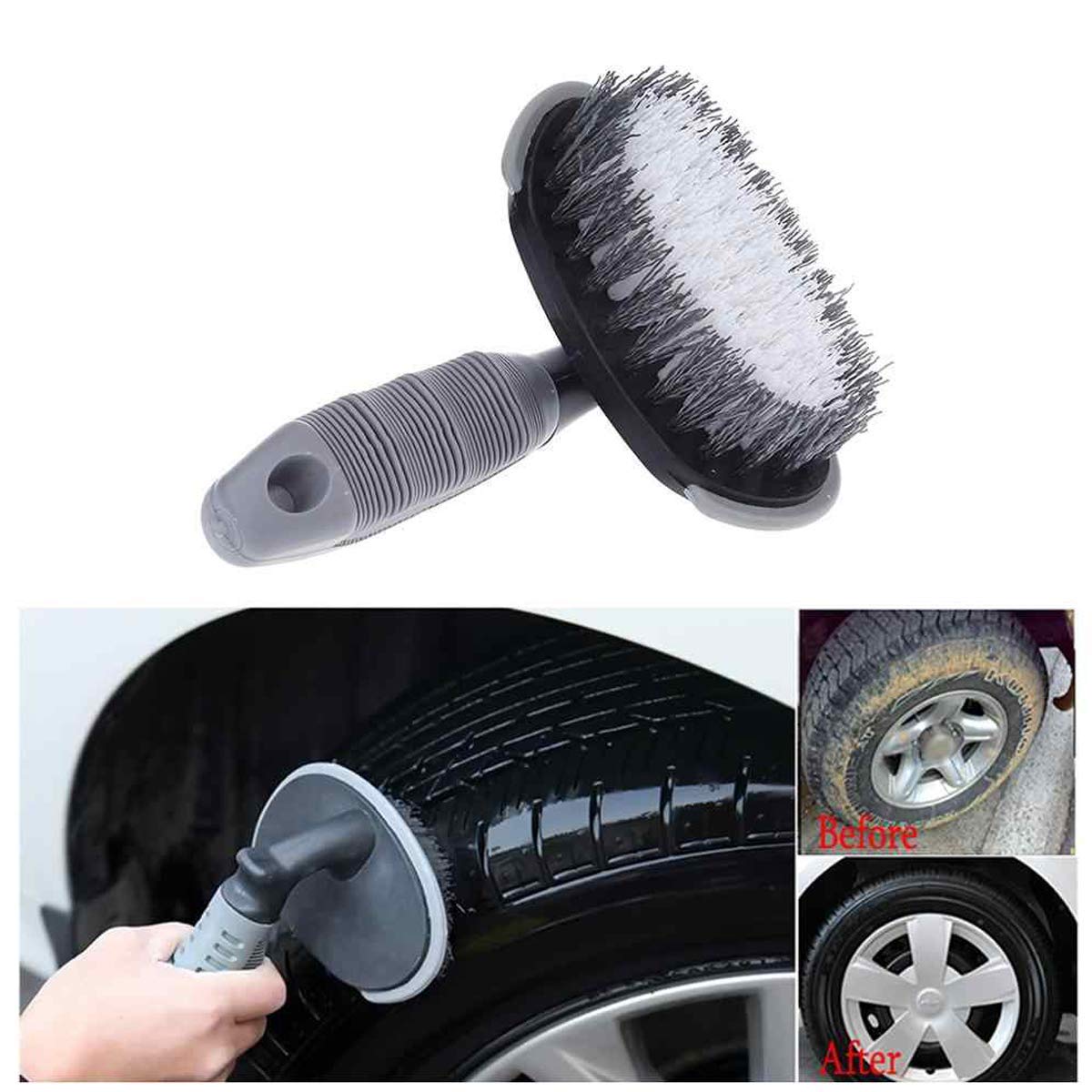 Pivalo PVCTCB1 T-Type Car Tire Cleaning Brush Scrubber with Antislip Handle Multi-Functional SUV Tyre Wheel Rim Hub Washing Cleaner