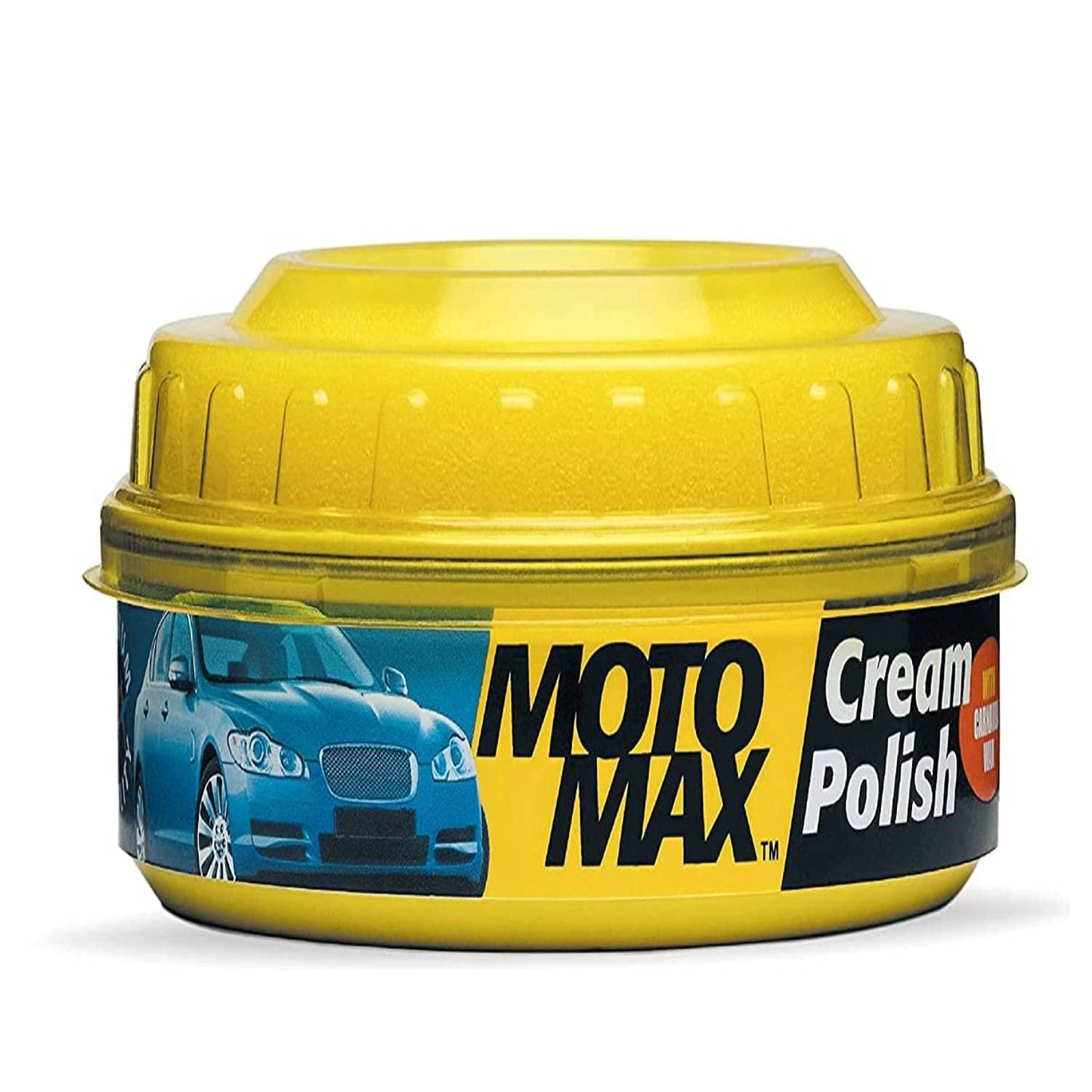 Motomax Bike & Car Cream Polish 230gm | Carnuba Wax & Micro Polishing Agents with Sponge. Protects & Shines Cars, Bike, Motorcycle, Water Repellent Polish for Auto Care needs, Removes Minor scratches