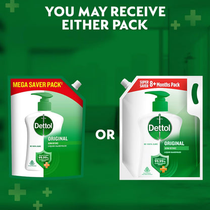 Dettol Liquid Handwash Refill - Original Hand Wash- 1500ml | Germ Defence Formula | 10x Better Germ Protection