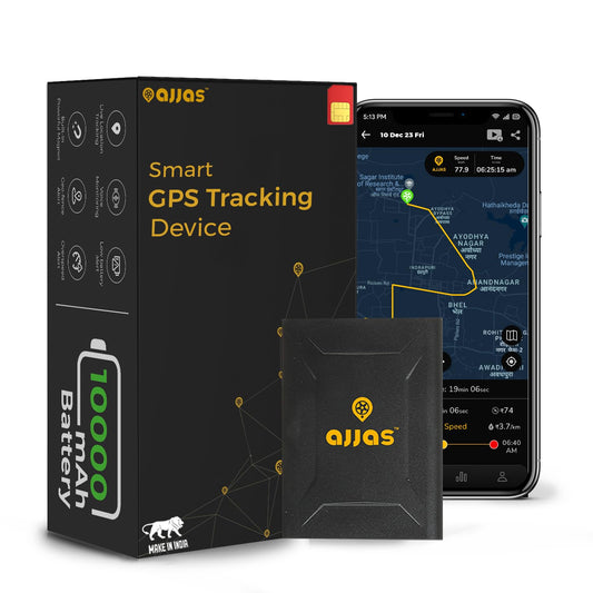 Ajjas GO - Wireless GPS Tracker for Car, Family Vehicles, Scooty or Anything | Premium Mobile App | Voice Monitoring | 1 Year Android + iOS Software |