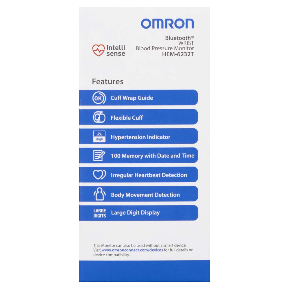 Omron HEM 6232T Wrist Blood Pressure Monitor (Black)