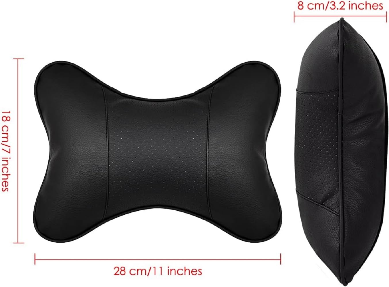 Dimensions of DETACHI Faux Leather Car Neck Rest Pillow