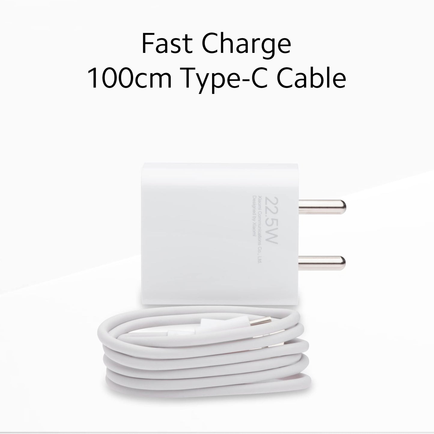 MI Xiaomi 22.5W Fast Charger with USB-C Cable, Quick Charge 3.0 Power Adapter Compatible with Redmi Note Series, Poco, Mi, iPhone - with Power Delivery (White)