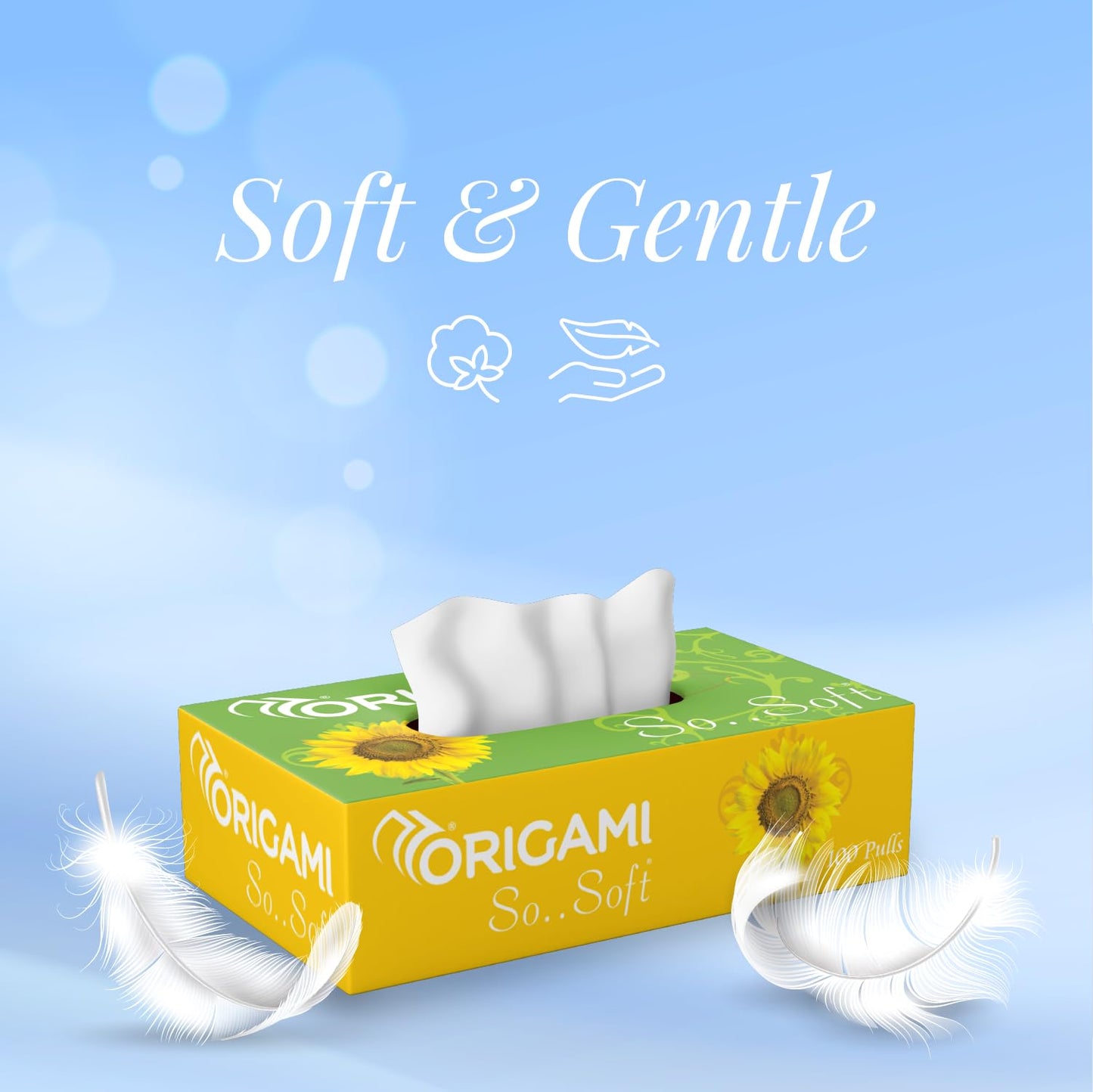 Origami Facial Tissues are soft and gentle