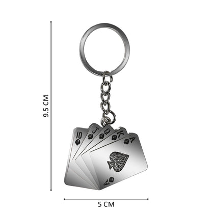 Dimensions of ZYZTA Silver Metal Card Deck Poker Keychain