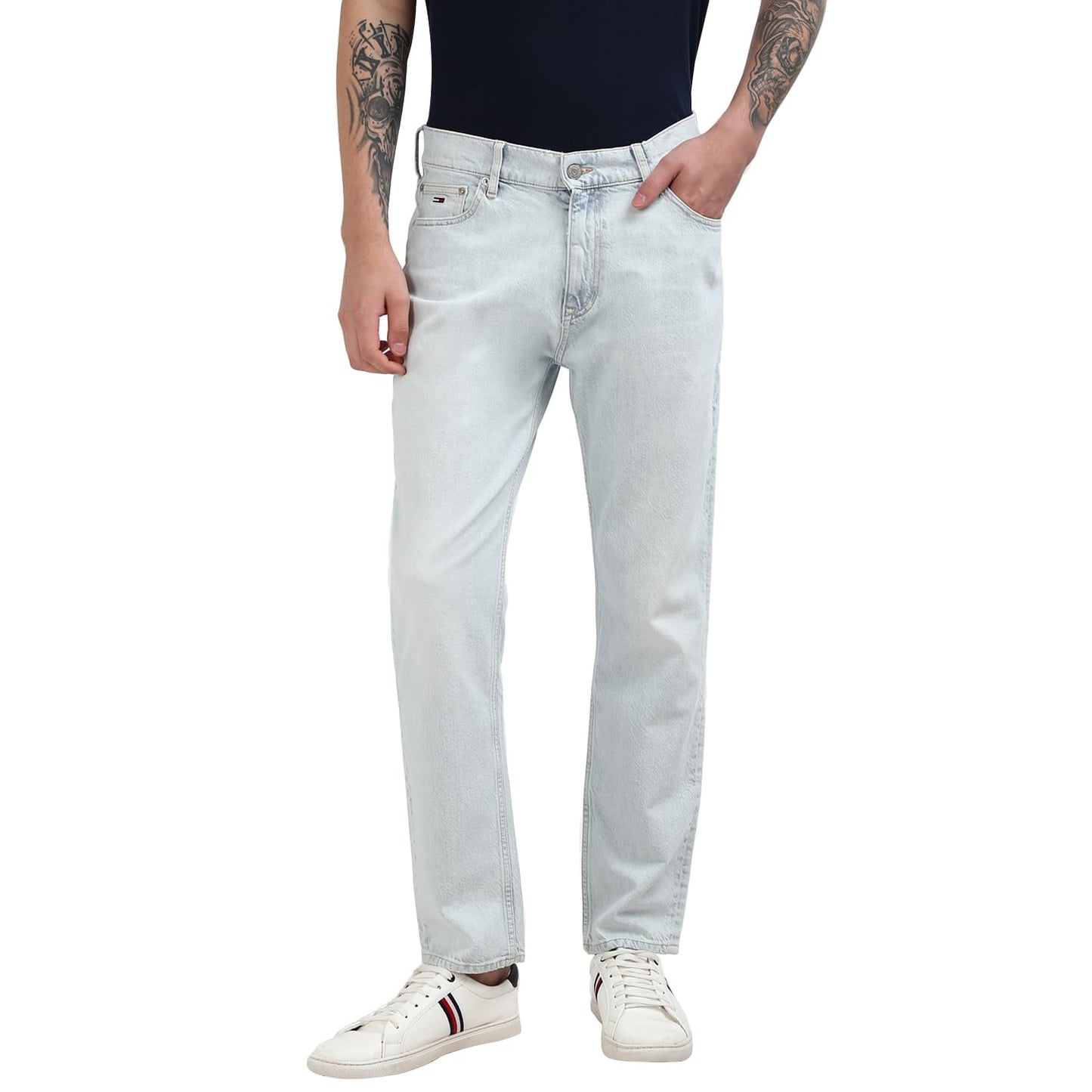 Tommy Hilfiger Cotton Solid Men Dad Fit Jeans