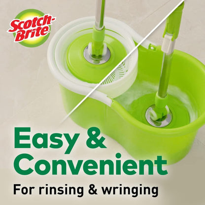 Scotch-Brite 2-in-1 Bucket Spin Mop (Green, 2 Refills), 4 Pcs