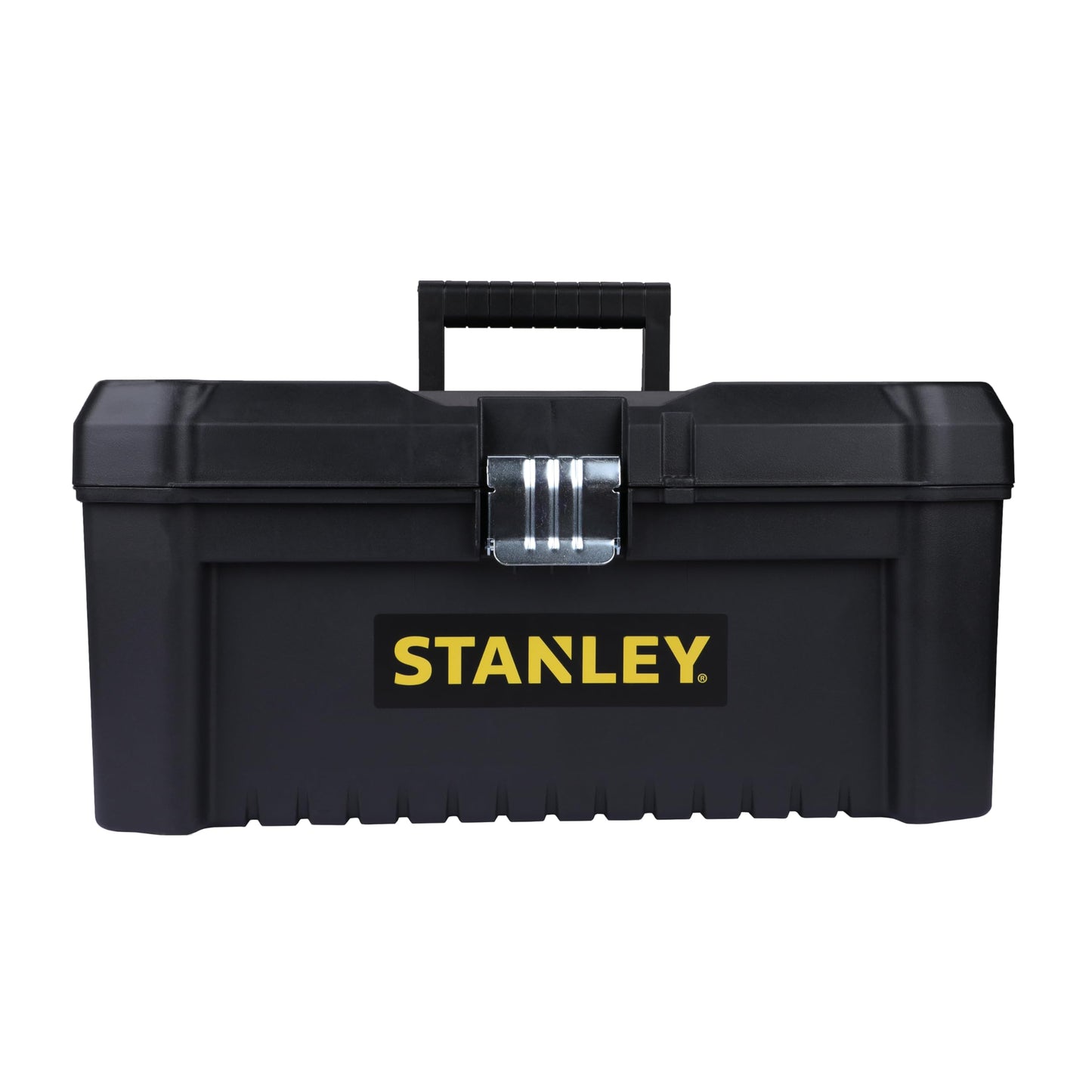 STANLEY 19'' Essential Tool Box with Metal Latch (Black and Yellow) & 70-482 8'' Sturdy Steel Combination Plier Double Sleeve (Yellow and Black) & 12''/300mm Stilson Type Pipe Wrench