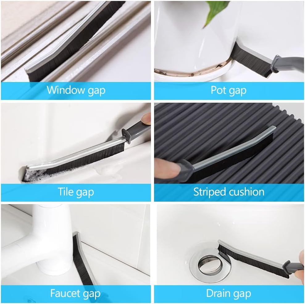 JICOOT Plastic Gap Cleaning Brush,Bathroom Gap Cleaning Brush,Clean The Dead Corners Of Kitchen Tiles,Multifunctional Window Slots,Multi-Purpose Door Window Track Deep Cleaning Brush(Gap Brush)