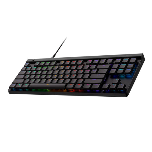 Logitech G515 TKL Wired Low Profile Gaming Keyboard, Fully Customisable RGB, Double-Shot PBT Keycaps, Tactile/Brown Switches - Black